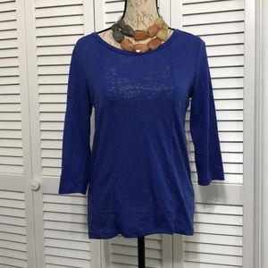 Lounge Affair Sheer Design Lounge 3/4 Sleeve Top